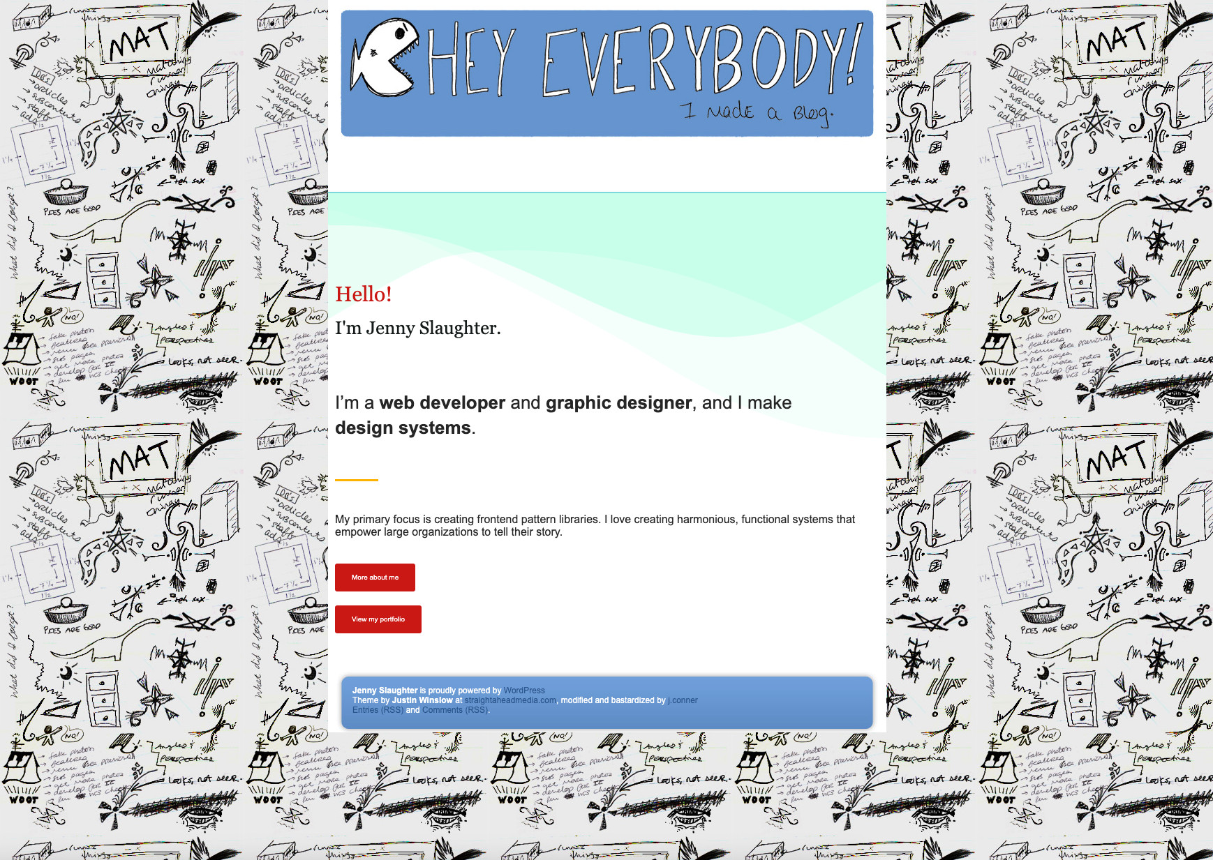 screenshot of current site with very old blog theme activated